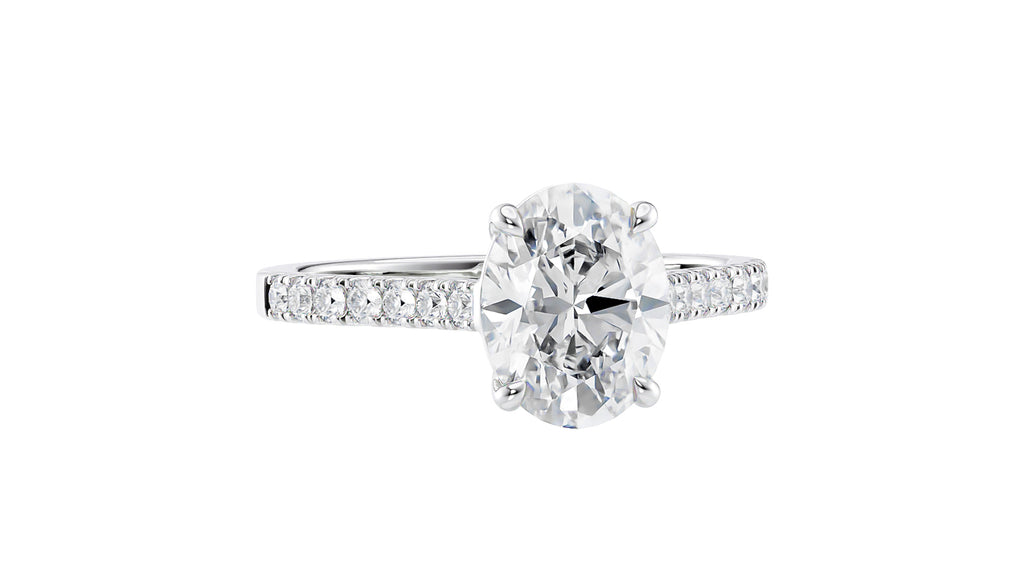 Oval Solitaire Classic Diamond Band Engagement Ring