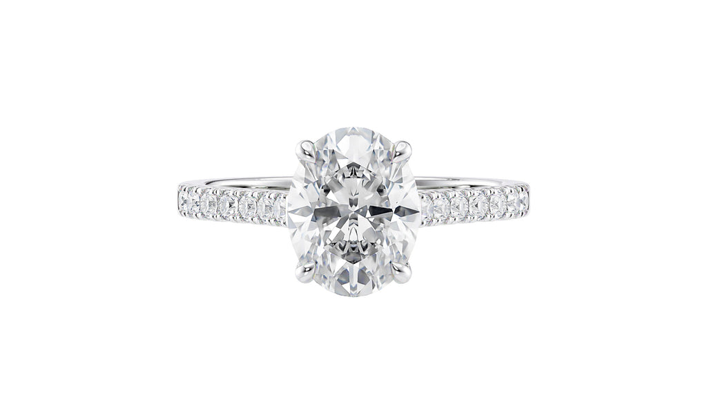 Oval Solitaire Classic Diamond Band Engagement Ring