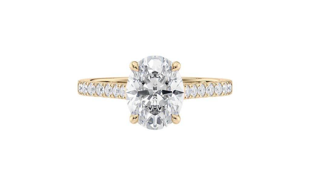 Oval Solitaire Classic Diamond Band Engagement Ring