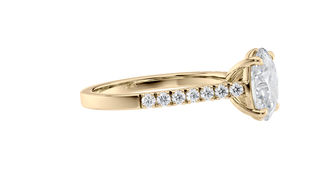 Oval Solitaire Classic Diamond Band Engagement Ring