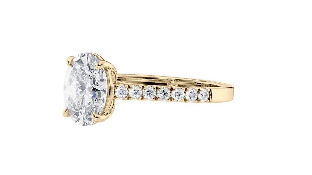 Oval Solitaire Classic Diamond Band Engagement Ring