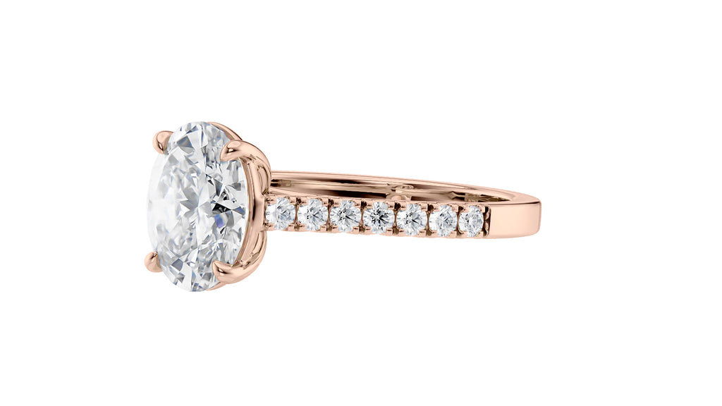 Oval Solitaire Classic Diamond Band Engagement Ring