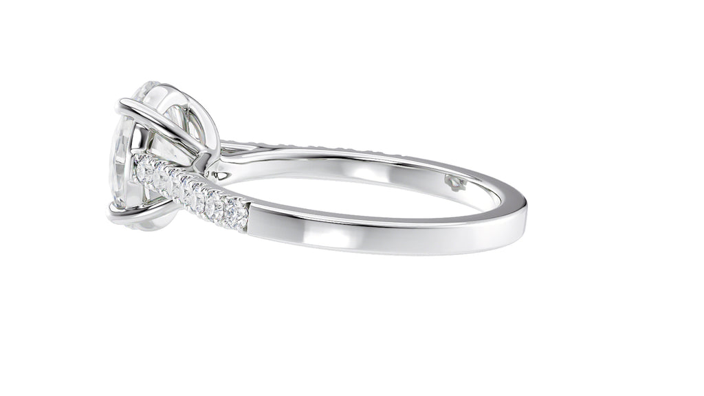 Oval Solitaire Classic Diamond Band Engagement Ring
