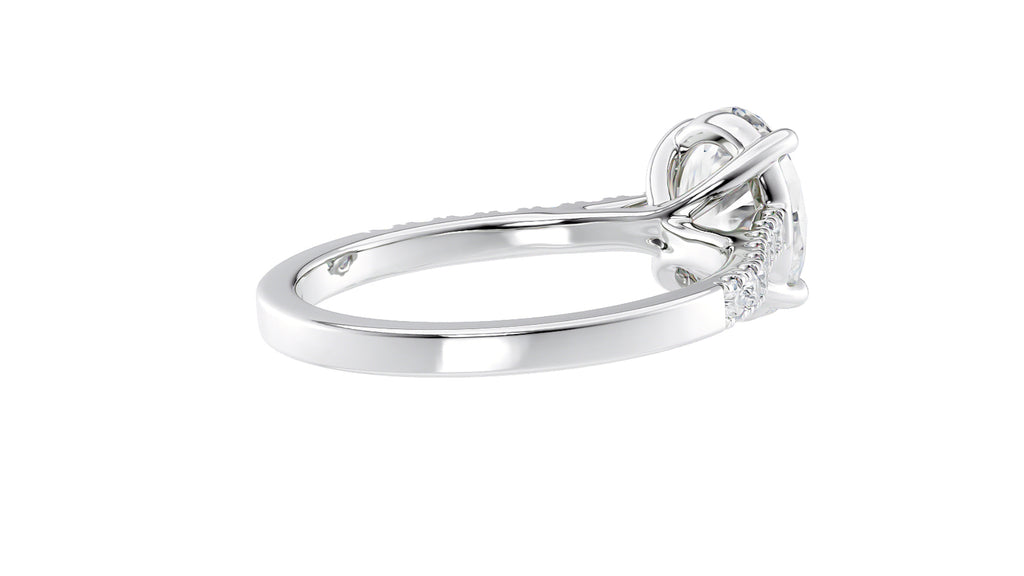 Oval Solitaire Classic Diamond Band Engagement Ring