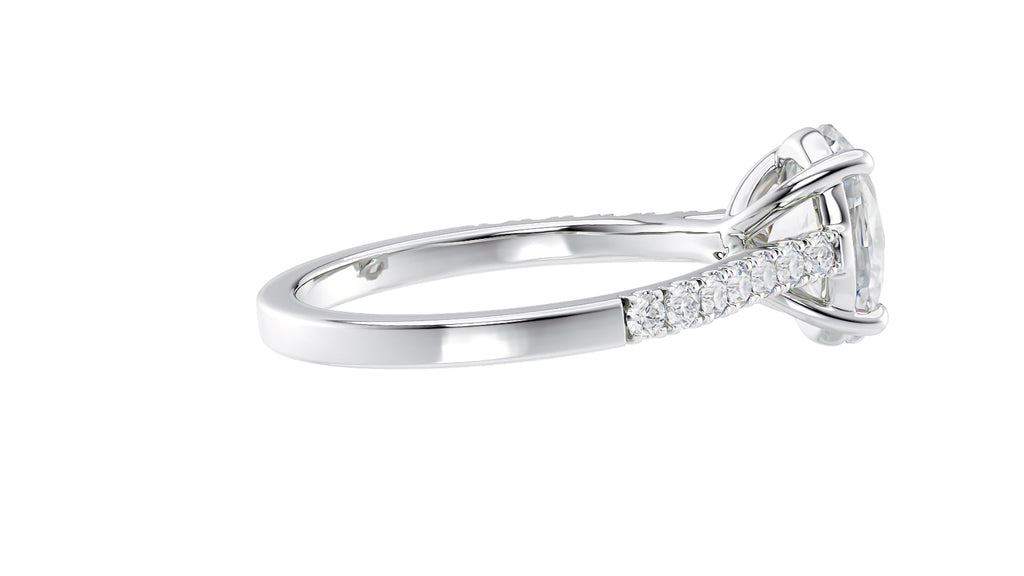 Oval Solitaire Classic Diamond Band Engagement Ring