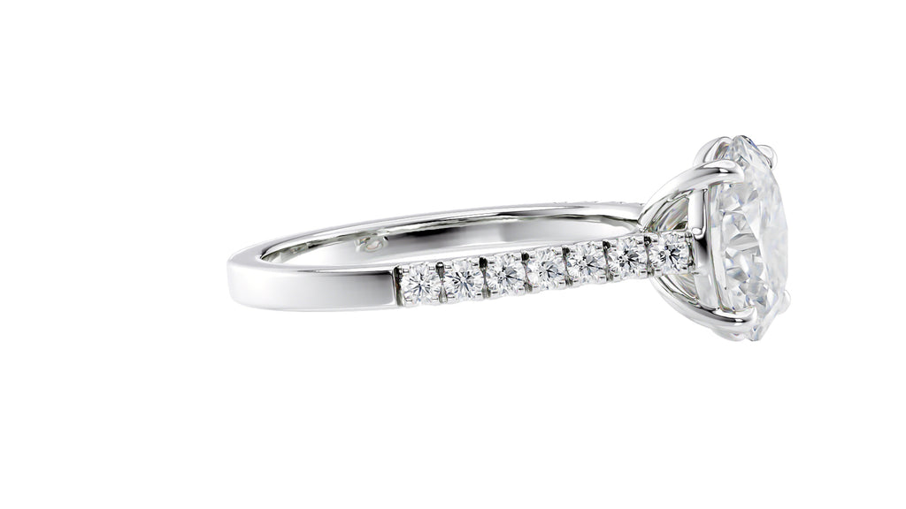 Oval Solitaire Classic Diamond Band Engagement Ring