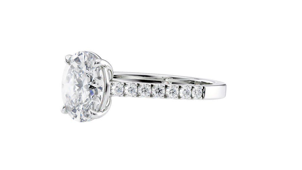 Oval Solitaire Classic Diamond Band Engagement Ring