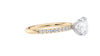 Round Solitaire Slim Diamond Band Engagement Ring