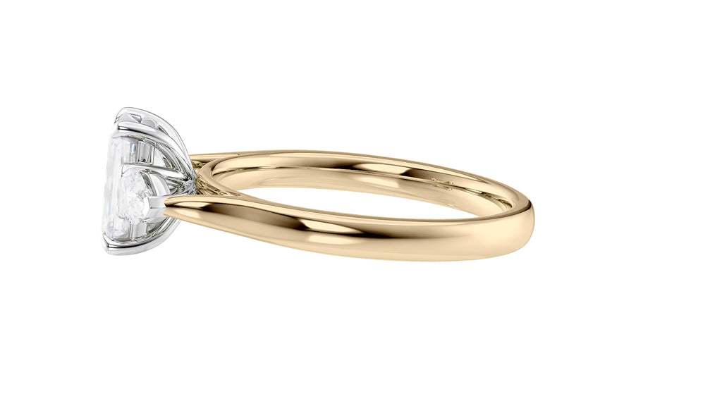 Emerald & Pear Cut Trilogy Diamond Engagement Ring