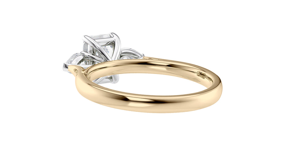 Emerald & Pear Cut Trilogy Diamond Engagement Ring