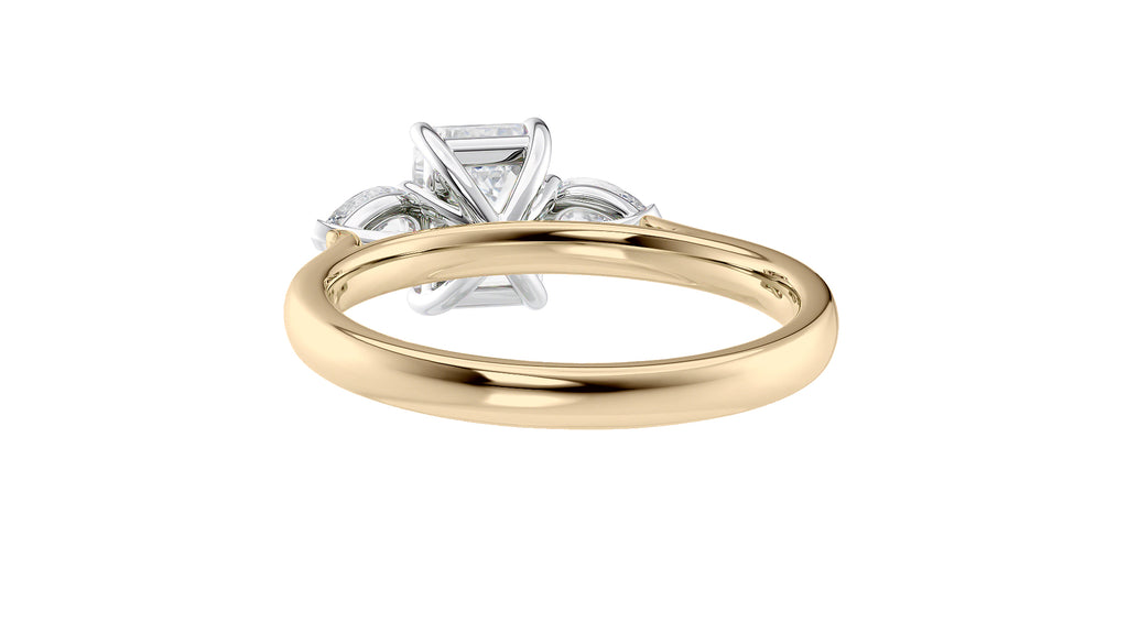 Emerald & Pear Cut Trilogy Diamond Engagement Ring