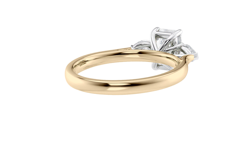 Emerald & Pear Cut Trilogy Diamond Engagement Ring