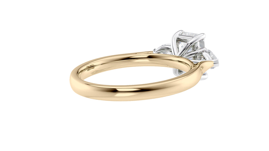 Emerald & Pear Cut Trilogy Diamond Engagement Ring