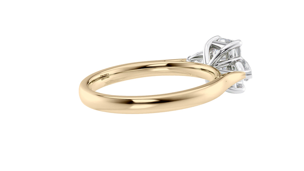 Emerald & Pear Cut Trilogy Diamond Engagement Ring