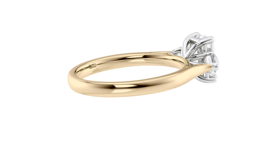 Emerald & Pear Cut Trilogy Diamond Engagement Ring