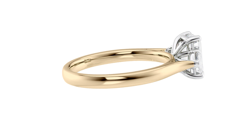 Emerald & Pear Cut Trilogy Diamond Engagement Ring