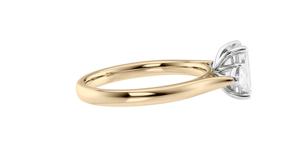Emerald & Pear Cut Trilogy Diamond Engagement Ring