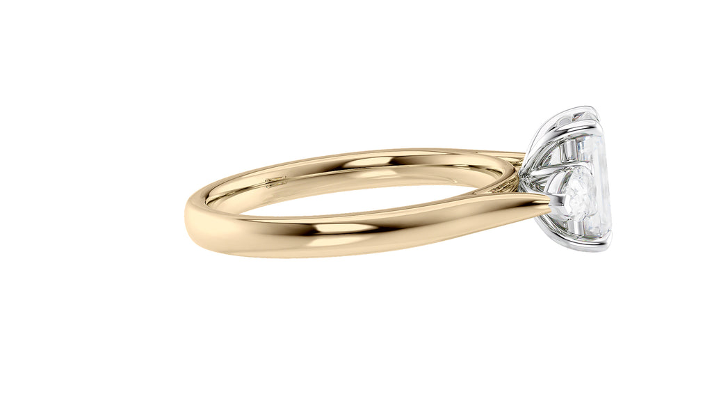 Emerald & Pear Cut Trilogy Diamond Engagement Ring