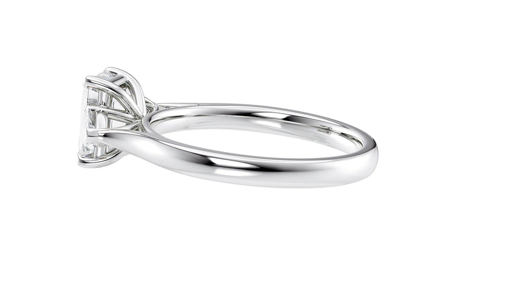 Emerald & Pear Cut Trilogy Diamond Engagement Ring