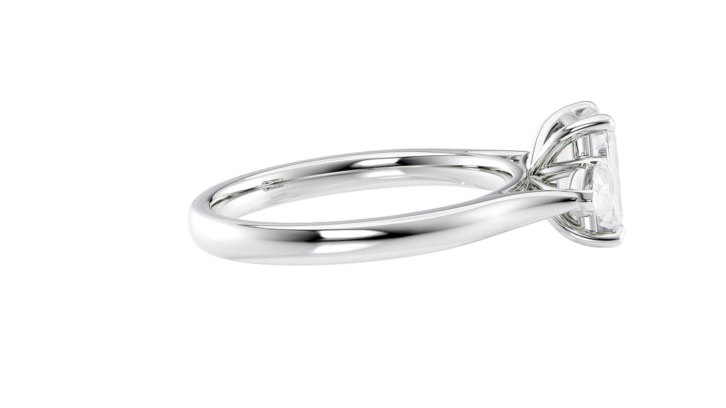 Emerald & Pear Cut Trilogy Diamond Engagement Ring