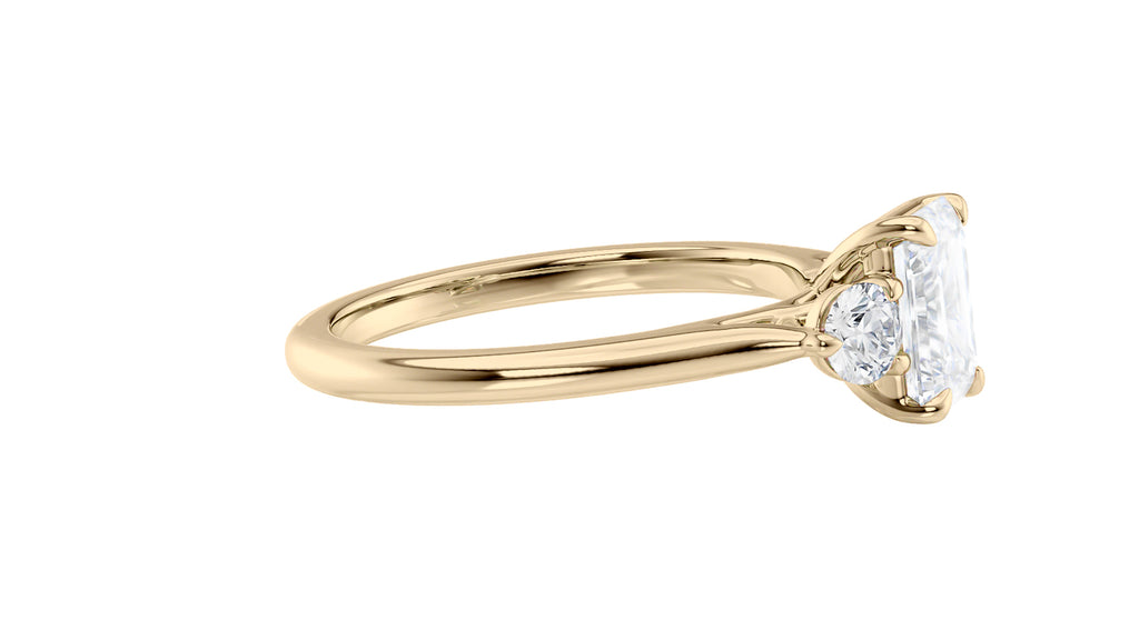 Emerald Cut Classic 3 Stone Diamond Engagement Ring