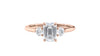Emerald Cut Classic 3 Stone Diamond Engagement Ring