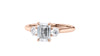 Emerald Cut Classic 3 Stone Diamond Engagement Ring