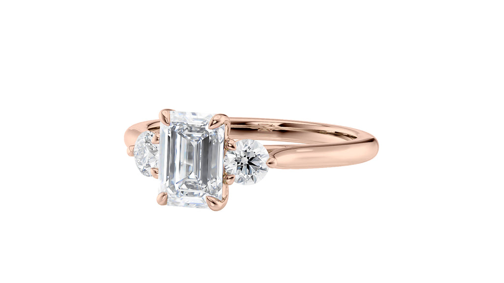Emerald Cut Classic 3 Stone Diamond Engagement Ring