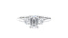 Emerald Cut Classic 3 Stone Diamond Engagement Ring