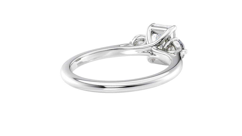 Emerald Cut Classic 3 Stone Diamond Engagement Ring