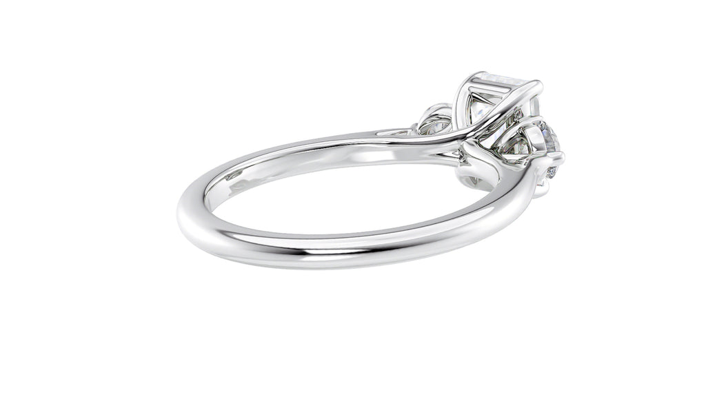 Emerald Cut Classic 3 Stone Diamond Engagement Ring