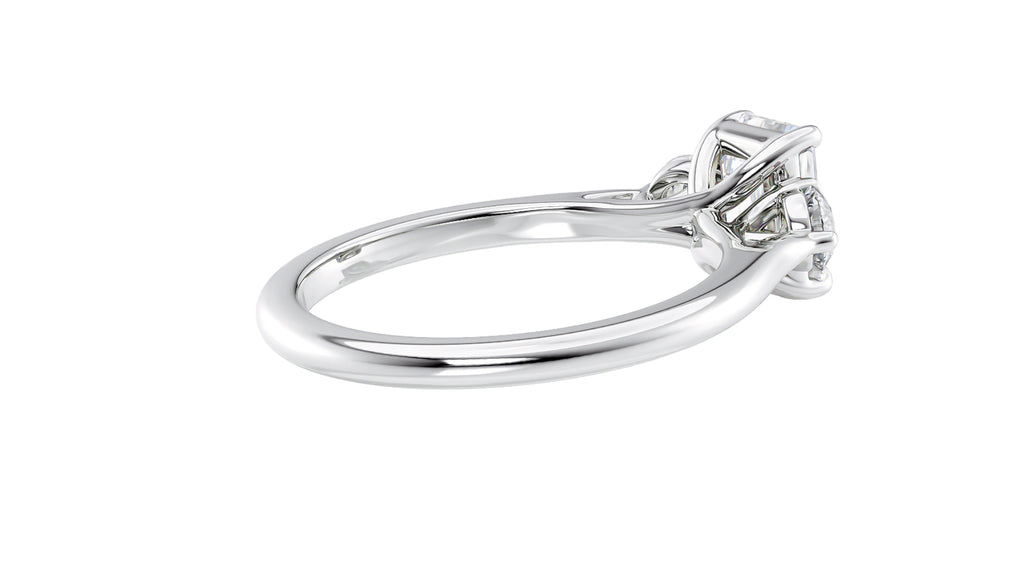Emerald Cut Classic 3 Stone Diamond Engagement Ring