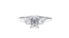 Emerald Cut Classic 3 Stone Diamond Engagement Ring