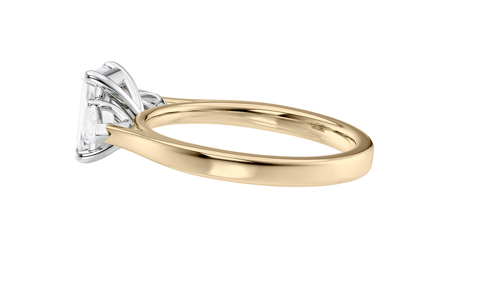 Emerald & Pear Cut 3 Stone Diamond Engagement Ring