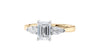 Emerald & Pear Cut 3 Stone Diamond Engagement Ring