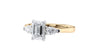 Emerald & Pear Cut 3 Stone Diamond Engagement Ring