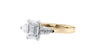 Emerald & Pear Cut 3 Stone Diamond Engagement Ring