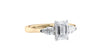 Emerald & Pear Cut 3 Stone Diamond Engagement Ring