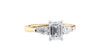 Emerald & Pear Cut 3 Stone Diamond Engagement Ring