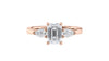 Emerald & Pear Cut 3 Stone Diamond Engagement Ring