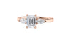 Emerald & Pear Cut 3 Stone Diamond Engagement Ring