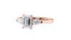 Emerald & Pear Cut 3 Stone Diamond Engagement Ring