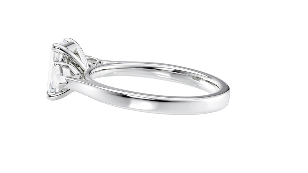 Emerald & Pear Cut 3 Stone Diamond Engagement Ring