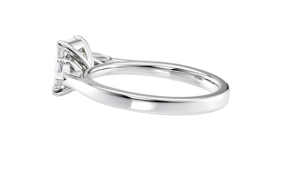 Emerald & Pear Cut 3 Stone Diamond Engagement Ring