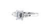 Emerald & Pear Cut 3 Stone Diamond Engagement Ring
