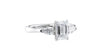 Emerald & Pear Cut 3 Stone Diamond Engagement Ring