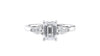 Emerald & Pear Cut 3 Stone Diamond Engagement Ring