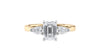 Emerald & Pear Cut 3 Stone Diamond Engagement Ring
