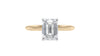 Emerald Cut Solitaire Hidden Halo Diamond Engagement Ring