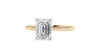 Emerald Cut Solitaire Hidden Halo Diamond Engagement Ring